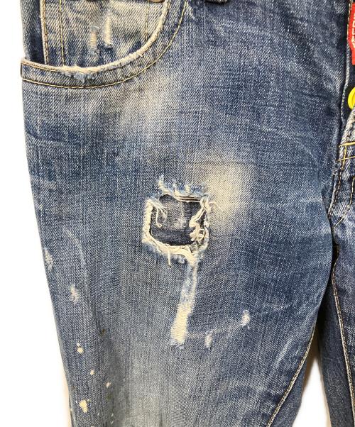 DSQUARED2（ディースクエアード）DSQUARED2 (ディースクエアード) クラッシュデニム インディゴ インディゴ サイズ:44の古着・服飾アイテム