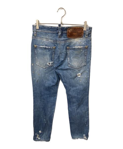 DSQUARED2（ディースクエアード）DSQUARED2 (ディースクエアード) クラッシュデニム インディゴ インディゴ サイズ:44の古着・服飾アイテム