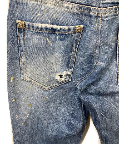 DSQUARED2（ディースクエアード）DSQUARED2 (ディースクエアード) クラッシュデニム インディゴ インディゴ サイズ:44の古着・服飾アイテム