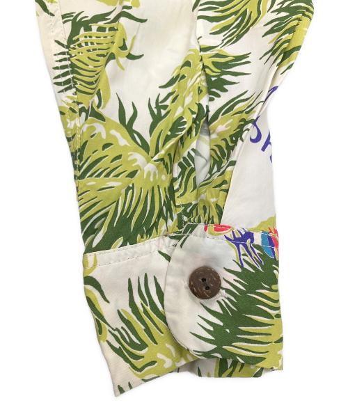 Sun Surf（サンサーフ）Sun Surf (サンサーフ) 長袖シャツ ホワイト×グリーン サイズ:Sの古着・服飾アイテム