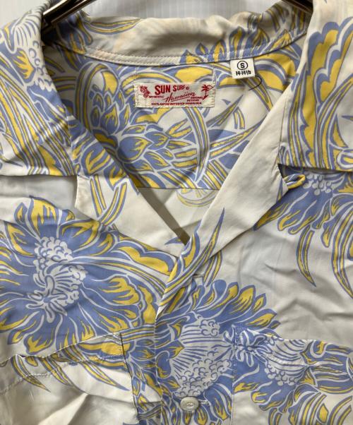 Sun Surf（サンサーフ）Sun Surf (サンサーフ) 長袖シャツ ホワイト×ネイビー サイズ:Sの古着・服飾アイテム