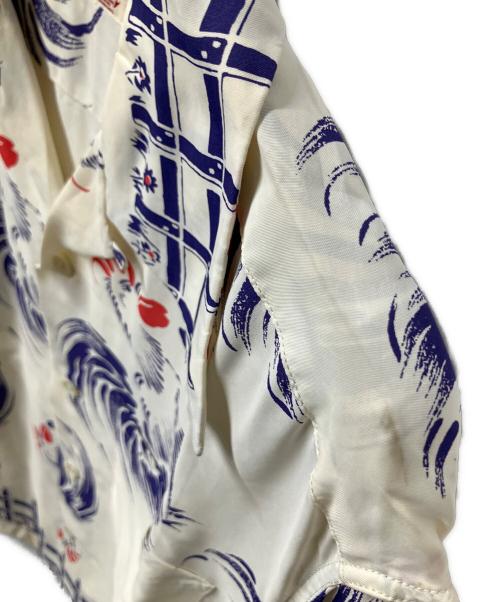 Sun Surf（サンサーフ）Sun Surf (サンサーフ) 半袖シャツ ROOSTER ２００９年モデル ホワイト×ネイビー サイズ:sの古着・服飾アイテム