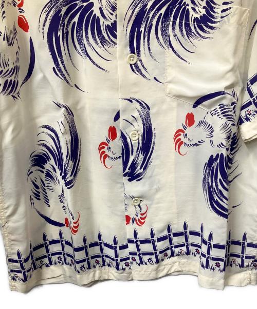 Sun Surf（サンサーフ）Sun Surf (サンサーフ) 半袖シャツ ROOSTER ２００９年モデル ホワイト×ネイビー サイズ:sの古着・服飾アイテム