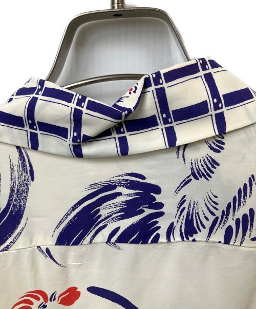 Sun Surf（サンサーフ）Sun Surf (サンサーフ) 半袖シャツ ROOSTER ２００９年モデル ホワイト×ネイビー サイズ:sの古着・服飾アイテム