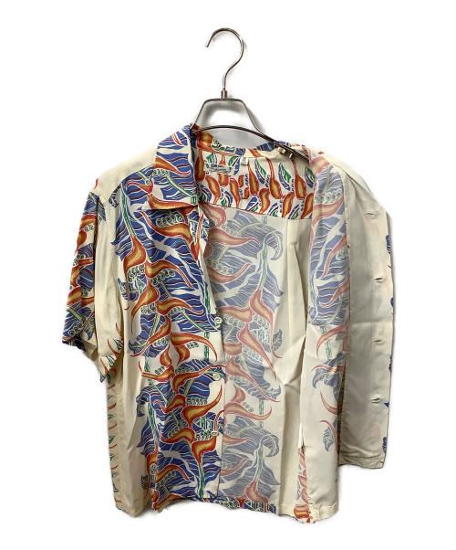 Sun Surf（サンサーフ）Sun Surf (サンサーフ) アロハシャツ HANGING HELICONIA ２００６年モデル ホワイト×ネイビー サイズ:Sの古着・服飾アイテム