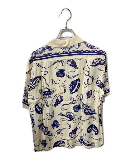 Sun Surf（サンサーフ）Sun Surf (サンサーフ) アロハシャツ CASTING NET 2008年モデル ホワイト サイズ:Sの古着・服飾アイテム