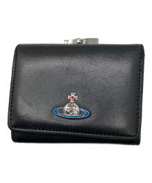 Vivienne Westwood（ヴィヴィアンウエストウッド）の古着「ナッパ 3つ折り財布 ブラック」｜ブラック