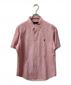 RALPH LAURENラルフローレン）の古着「半袖シャツ ストライプ　レッド×ホワイト」｜レッド