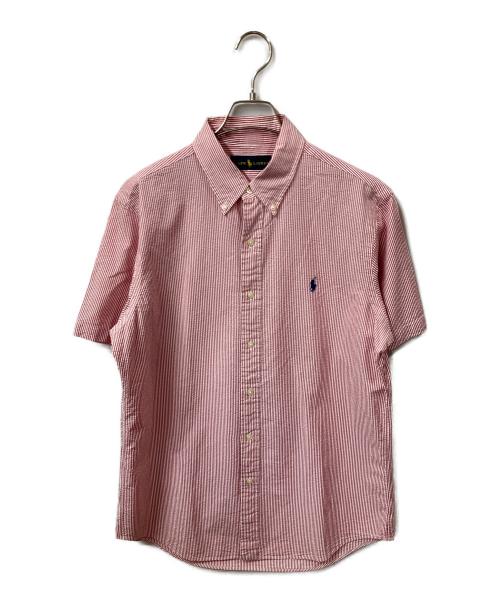 RALPH LAUREN（ラルフローレン）RALPH LAUREN (ラルフローレン) 半袖シャツ ストライプ　レッド×ホワイト レッド サイズ:Mの古着・服飾アイテム