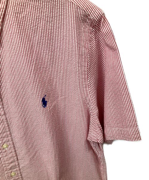 RALPH LAUREN（ラルフローレン）RALPH LAUREN (ラルフローレン) 半袖シャツ ストライプ　レッド×ホワイト レッド サイズ:Mの古着・服飾アイテム