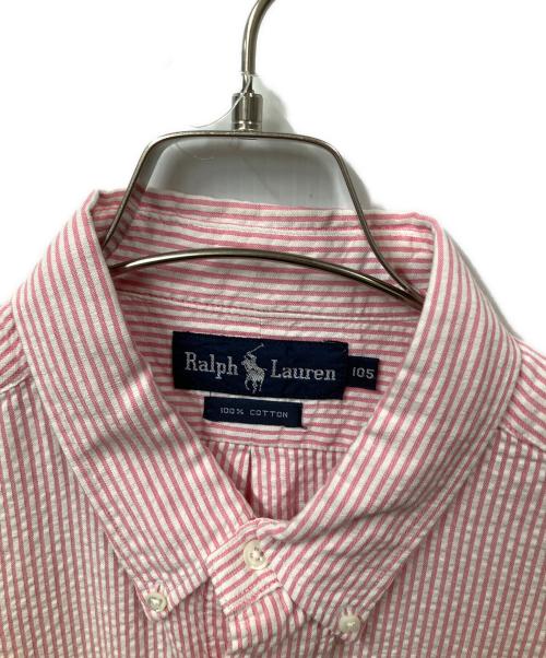 RALPH LAUREN（ラルフローレン）RALPH LAUREN (ラルフローレン) 半袖シャツ ピンク×ホワイト ストライプ ピンク×ホワイト サイズ:105cmの古着・服飾アイテム