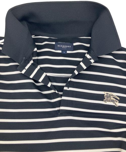BURBERRY GOLF（バーバリーゴルフ）BURBERRY GOLF (バーバリーゴルフ) ポロシャツ ブラック×ホワイト サイズ:2の古着・服飾アイテム