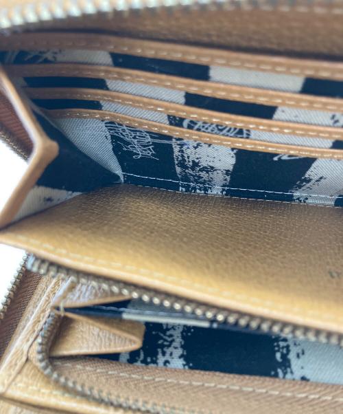 Vivienne Westwood（ヴィヴィアンウエストウッド）Vivienne Westwood (ヴィヴィアンウエストウッド) ラウンドファスナー財布 ブラウン ベージュの古着・服飾アイテム