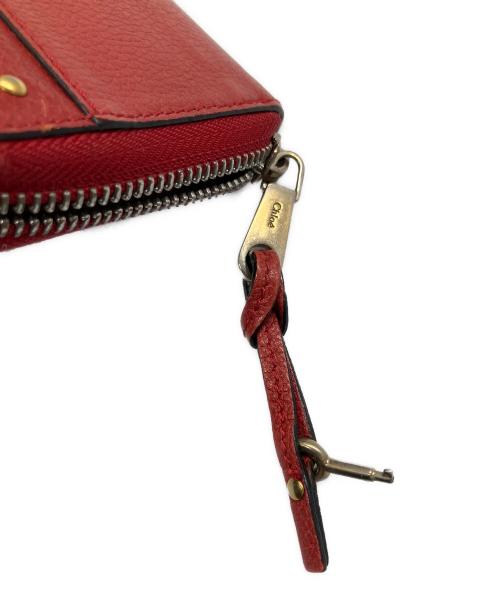 Chloe（クロエ）Chloe (クロエ) ラウンドファスナー財布 レッドの古着・服飾アイテム