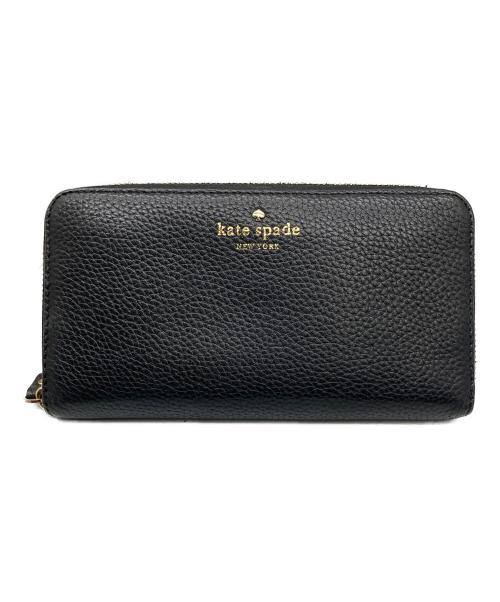Kate Spade（ケイトスペード）Kate Spade (ケイトスペード) ラウンドファスナー財布 ブラック ブラックの古着・服飾アイテム