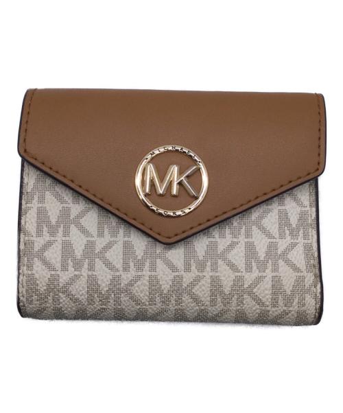 MICHAEL KORS（マイケルコース）MICHAEL KORS (マイケルコース) ライフォールド ミディアム ウォレット ベージュの古着・服飾アイテム