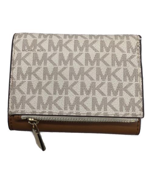 MICHAEL KORS（マイケルコース）MICHAEL KORS (マイケルコース) ライフォールド ミディアム ウォレット ベージュの古着・服飾アイテム