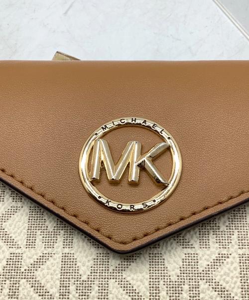 MICHAEL KORS（マイケルコース）MICHAEL KORS (マイケルコース) ライフォールド ミディアム ウォレット ベージュの古着・服飾アイテム