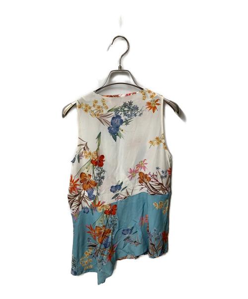 MARELLA（マレーラ）MARELLA (マレーラ) ノースリーブブラウス ホワイト×ネイビー サイズ:38の古着・服飾アイテム