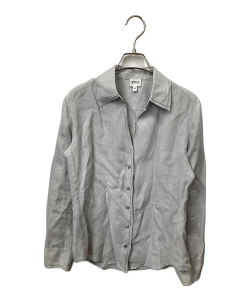 ARMANI COLLEZIONI（アルマーニ コレツィオーニ）ARMANI COLLEZIONI (アルマーニ コレツィオーニ) リネン長袖シャツ　グレー グレー サイズ:42の古着・服飾アイテム