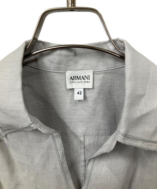 ARMANI COLLEZIONI（アルマーニ コレツィオーニ）ARMANI COLLEZIONI (アルマーニ コレツィオーニ) リネン長袖シャツ　グレー グレー サイズ:42の古着・服飾アイテム