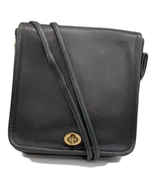 COACH（コーチ）COACH (コーチ) レザーショルダーバッグ ブラックの古着・服飾アイテム
