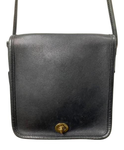 COACH（コーチ）COACH (コーチ) レザーショルダーバッグ ブラックの古着・服飾アイテム