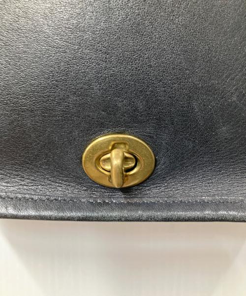 COACH（コーチ）COACH (コーチ) レザーショルダーバッグ ブラックの古着・服飾アイテム