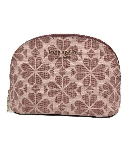 Kate Spade（ケイトスペード）Kate Spade (ケイトスペード) スペードフラワーコーテッド キャンバススモールドームコスメティック ピンクの古着・服飾アイテム