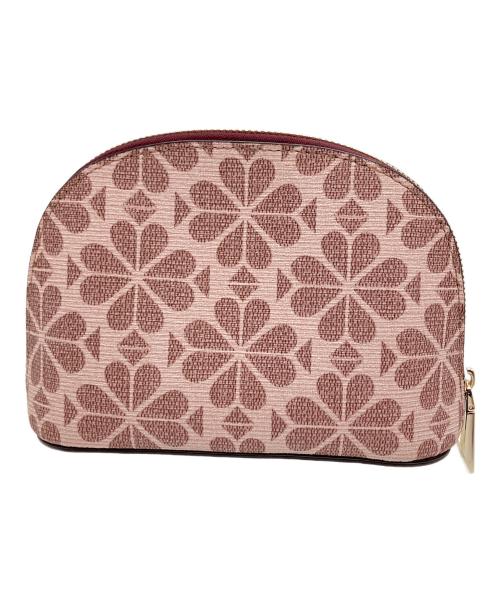 Kate Spade（ケイトスペード）Kate Spade (ケイトスペード) スペードフラワーコーテッド キャンバススモールドームコスメティック ピンクの古着・服飾アイテム