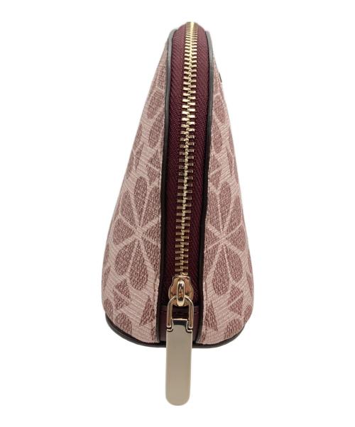 Kate Spade（ケイトスペード）Kate Spade (ケイトスペード) スペードフラワーコーテッド キャンバススモールドームコスメティック ピンクの古着・服飾アイテム