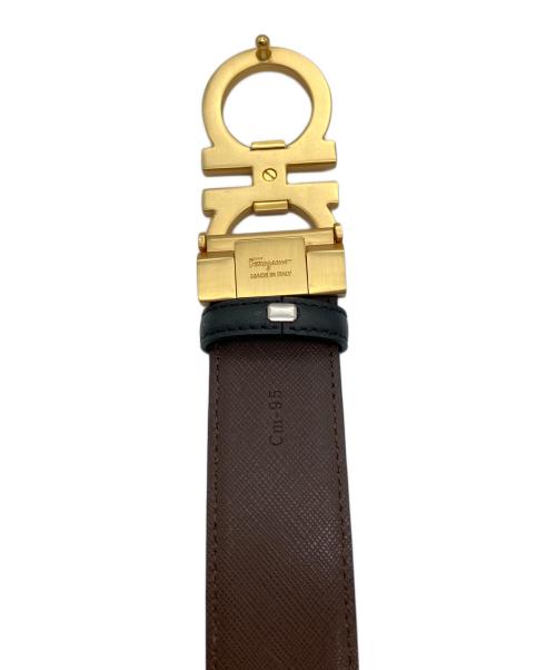 Salvatore Ferragamo（サルヴァトーレ フェラガモ）Salvatore Ferragamo (サルヴァトーレ フェラガモ) ガンチーニバックルベルト ブラック×ブラウン サイズ:95cmの古着・服飾アイテム