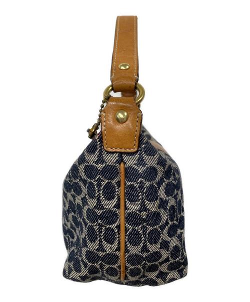 COACH（コーチ）COACH (コーチ) シグネチャー デニム ジャカード ミニ バゲット ショルダーバッグ ネイビーの古着・服飾アイテム