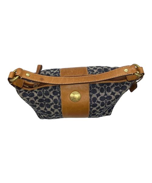 COACH（コーチ）COACH (コーチ) シグネチャー デニム ジャカード ミニ バゲット ショルダーバッグ ネイビーの古着・服飾アイテム