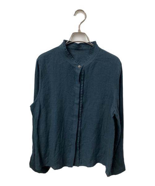 fall-in&co（フォーリン アンド コー）FALL-IN&CO (フォーリン アンド コー) リネン長袖ブラウス　グリーン グリーン サイズ:Lの古着・服飾アイテム