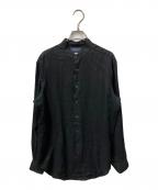 Kamakura Shirtsカマクラシャツ）の古着「リネン長袖シャツ ブラック」｜ブラック