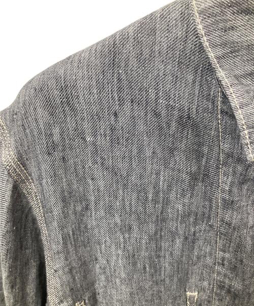green label relaxing（グリーンレーベルリラクシング）green label relaxing (グリーンレーベルリラクシング) リネンジャケット グレー インディゴ サイズ:Lの古着・服飾アイテム