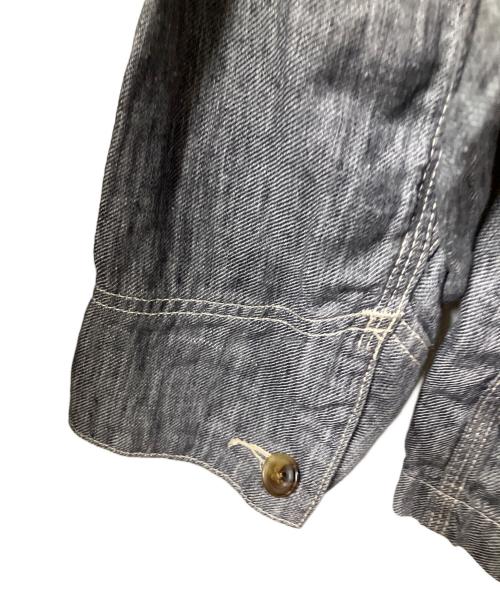 green label relaxing（グリーンレーベルリラクシング）green label relaxing (グリーンレーベルリラクシング) リネンジャケット グレー インディゴ サイズ:Lの古着・服飾アイテム