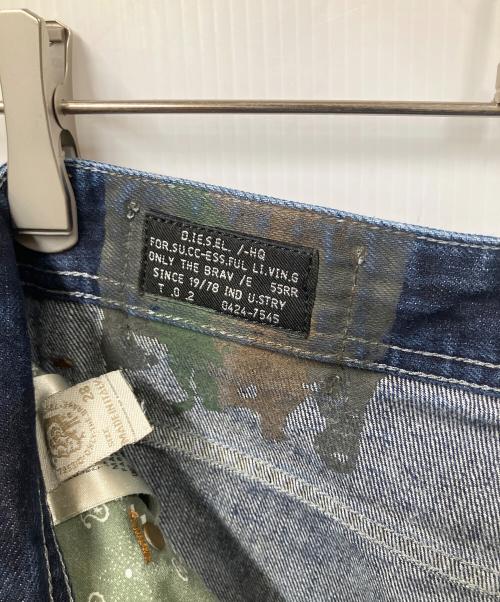 DIESEL（ディーゼル）DIESEL (ディーゼル) リペアデザインデニムパンツ インディゴ インディゴ サイズ:W28の古着・服飾アイテム