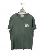 maison kitsuneメゾンキツネ）の古着「ビッグ パステルフォックスヘッド ロゴTシャツ」｜グリーン