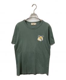 maison kitsune（メゾンキツネ）の古着「ビッグ パステルフォックスヘッド ロゴTシャツ」｜グリーン