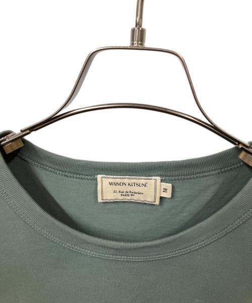 maison kitsune（メゾンキツネ）MAISON KITSUNE (メゾンキツネ) ビッグ パステルフォックスヘッド ロゴTシャツ グリーン サイズ:Mの古着・服飾アイテム