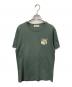 MAISON KITSUNE（メゾンキツネ）の古着「ビッグ パステルフォックスヘッド ロゴTシャツ」｜グリーン