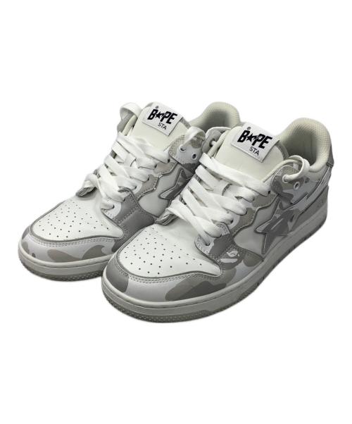 A BATHING APE（アベイシングエイプ）A BATHING APE (アベイシングエイプ) BAPE STA OS #2（ベイプスタ オーエス ナンバーツー） ホワイト×グレー サイズ:29cmの古着・服飾アイテム