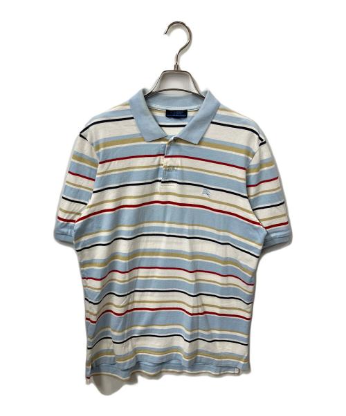 BURBERRY LONDON BLUE LABEL（バーバリーロンドンブルーレーベル）BURBERRY LONDON BLUE LABEL (バーバリーロンドンブルーレーベル) ポロシャツ ブルー×ホワイト ブルー×ホワイト サイズ:Mの古着・服飾アイテム