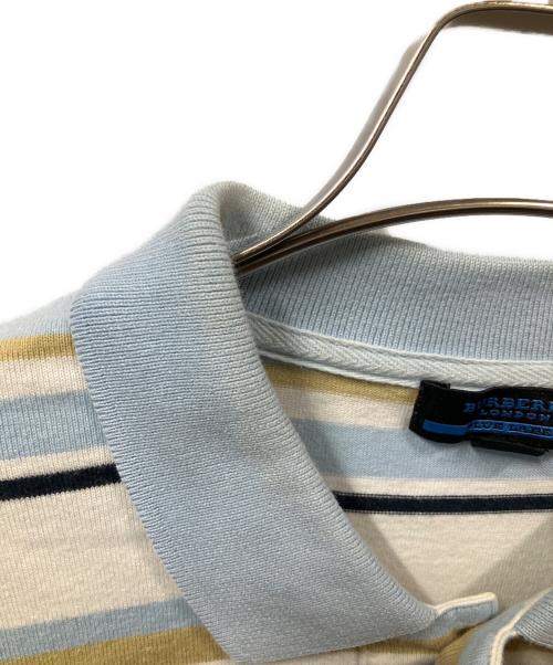 BURBERRY LONDON BLUE LABEL（バーバリーロンドンブルーレーベル）BURBERRY LONDON BLUE LABEL (バーバリーロンドンブルーレーベル) ポロシャツ ブルー×ホワイト ブルー×ホワイト サイズ:Mの古着・服飾アイテム