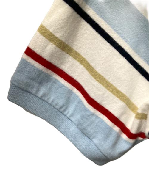 BURBERRY LONDON BLUE LABEL（バーバリーロンドンブルーレーベル）BURBERRY LONDON BLUE LABEL (バーバリーロンドンブルーレーベル) ポロシャツ ブルー×ホワイト ブルー×ホワイト サイズ:Mの古着・服飾アイテム