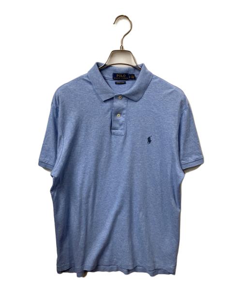 POLO RALPH LAUREN（ポロ・ラルフローレン）POLO RALPH LAUREN (ポロ・ラルフローレン) ポロシャツ カスタムスリムフィット ブルー ブルー サイズ:Lの古着・服飾アイテム