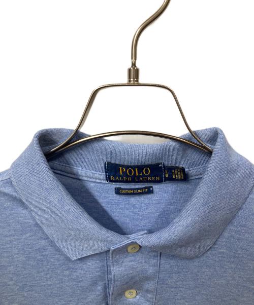 POLO RALPH LAUREN（ポロ・ラルフローレン）POLO RALPH LAUREN (ポロ・ラルフローレン) ポロシャツ カスタムスリムフィット ブルー ブルー サイズ:Lの古着・服飾アイテム