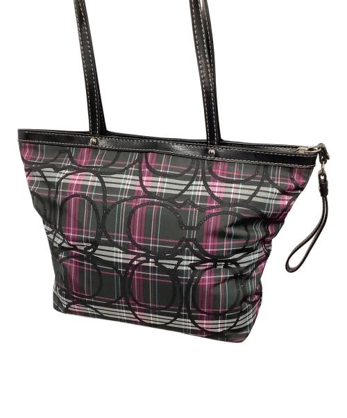 COACH（コーチ）COACH (コーチ) トートバッグ パープル×ブラック パープル×ブラックの古着・服飾アイテム